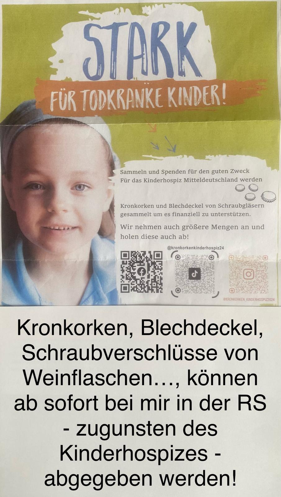 Kronkorken sammeln für das Kinderhospiz